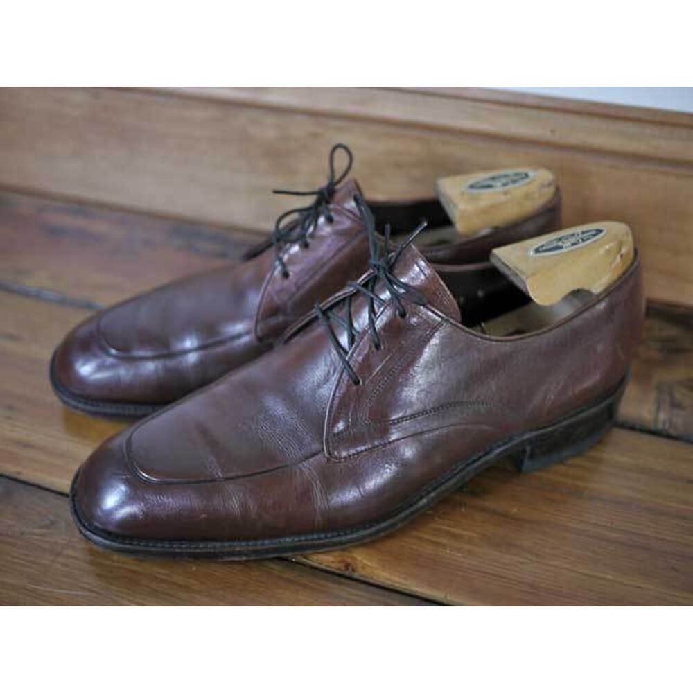 Vintage 60s FREEMAN Free Flex Dapper LEATHER OXFORDS Mens Shoes 9 D 43